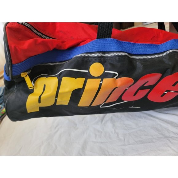 Vtg 90’s Prince Tennis Racquet Gym Travel Tour Duffle Bag Multi-Color 32x12.5x10 - Picture 6 of 12